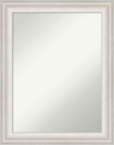 Amanti Art Bathroom Mirror, Cabinet White Wall Mirror for use as Bathroom Vanity Mirror Over Sink (27.5 x 33.5 in.) Non-Beveled Mirror, White Mirror, Modern Mirror from WI, USA in Kuwait