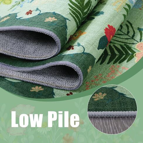 MABOZOO Floral Long Runner Rug, 2'6''x8' Colorful Vintage Hallway Runner Rug with Rubber Backing, Washable Entryway Rug Boho Rug for Hallways, Kitchen, Laundry, Bedroom, Bathroom(Green) in Saudi Arabia