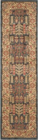 سجادة SAFAVIEH Mahal Collection - 2'2" x 6'، كحلي وطبيعي، تصميم شرقي تقليدي، لا يتساقط ويسهل العناية بها، مثالية للمناطق التي تشهد حركة مرور عالية في غرفة المعيشة وغرفة النوم (MAH697E) in Saudi Arabia