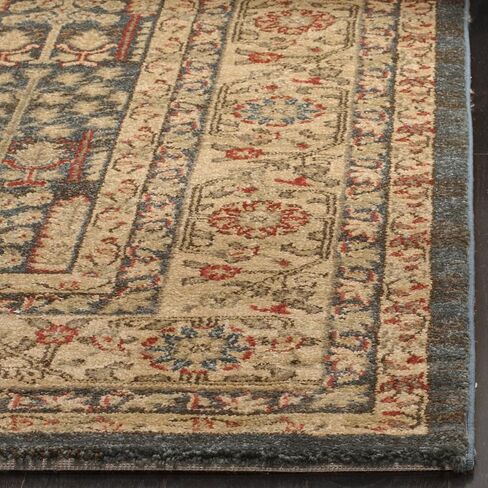 سجادة SAFAVIEH Mahal Collection - 2'2" x 6'، كحلي وطبيعي، تصميم شرقي تقليدي، لا يتساقط ويسهل العناية بها، مثالية للمناطق التي تشهد حركة مرور عالية في غرفة المعيشة وغرفة النوم (MAH697E) in Saudi Arabia