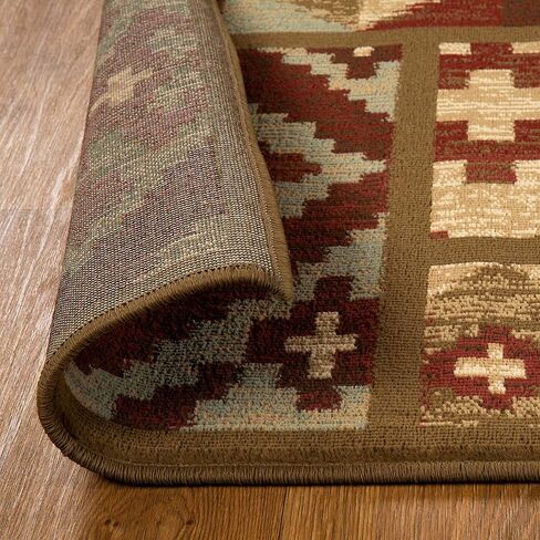 Superior Indoor Area Rug, Plush Carpet Cover, Vintage Oriental Medallion, Ideal for Hallway, Entry, Living Room, Dining, Bedroom, Office, Kitchen, Fancy Medallion Collection, 8' x 10', Blue Multi in Saudi Arabia