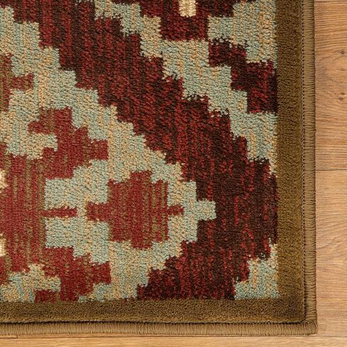Superior Indoor Area Rug, Plush Carpet Cover, Vintage Oriental Medallion, Ideal for Hallway, Entry, Living Room, Dining, Bedroom, Office, Kitchen, Fancy Medallion Collection, 8' x 10', Blue Multi in Saudi Arabia