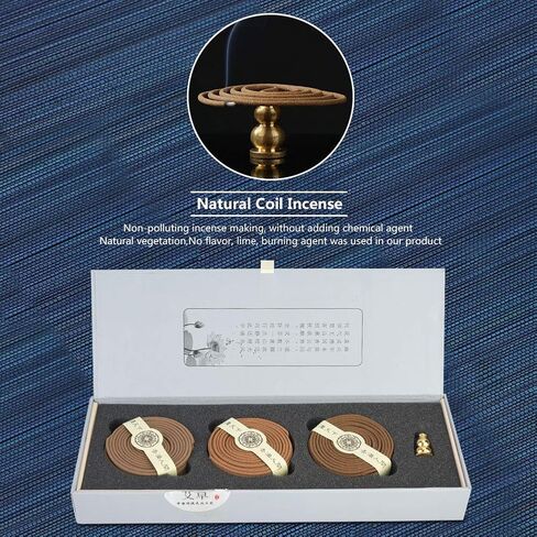 Three Flavor 4-Hours Coil Agilawood/Sandalwood/Wormwood Incense Coil Incense with Gift Package for Mind Happy in Saudi Arabia