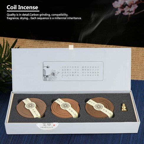Three Flavor 4-Hours Coil Agilawood/Sandalwood/Wormwood Incense Coil Incense with Gift Package for Mind Happy in Saudi Arabia