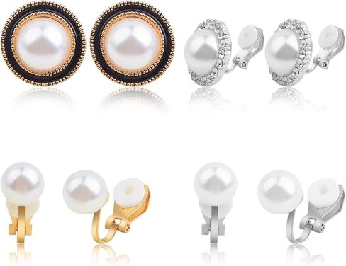 24pcs 2 Styles Clip on Earring Converter Components Brass Screw Type Dangle Earring Clips with 24pcs Clear Ear Pads for Non-Pierced Ears DIY Earrings Jewelry Making, 2 Colors in Saudi Arabia