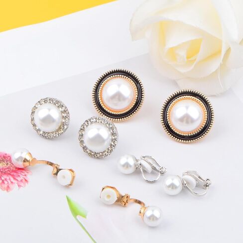 24pcs 2 Styles Clip on Earring Converter Components Brass Screw Type Dangle Earring Clips with 24pcs Clear Ear Pads for Non-Pierced Ears DIY Earrings Jewelry Making, 2 Colors in Saudi Arabia