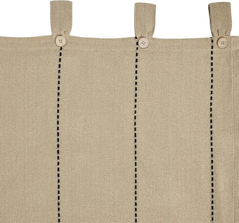 VHC Brands Stitched Burlap Curtain Valance, Natural, 16x60 in Saudi Arabia