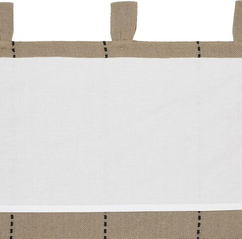 VHC Brands Stitched Burlap Curtain Valance, Natural, 16x60 in Saudi Arabia
