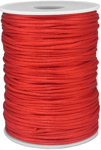 2mm x 100 Yards Premium Quality Satin Nylon Trim Cord Thread Beading String for Macrame Bracelets Chinese Knotting, Necklaces, Jewelry Making (Black) in Kuwait