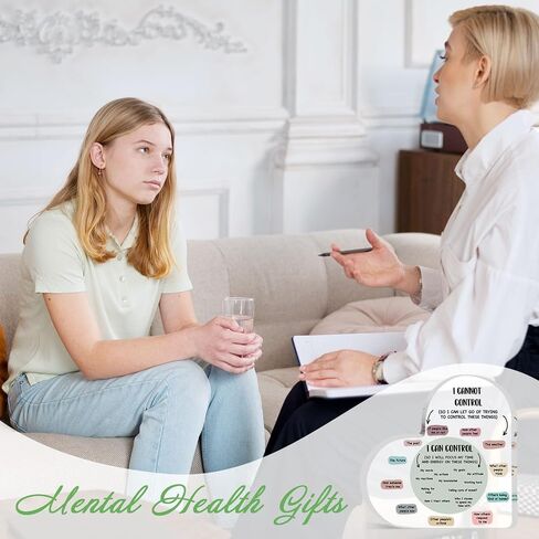 Therapy Office Decor, Anxiety Healthy Coping Skills Mental Health Decorations for Social Worker Classroom School Counseling Therapist Supplies Educational Acrylic Heart Art Decor in Kuwait