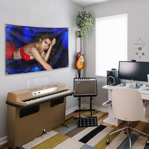 غطاء ألبوم مغني موسيقى GarCan، نسيج Uchis، غرفة المعيشة الداخلية، مسكن مهجع، كهف لتزيين الحائط معلق في الهواء الطلق (3x5 قدم) in Kuwait