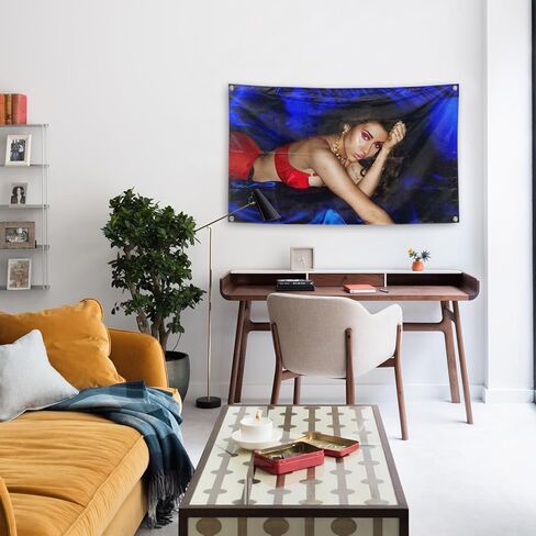 غطاء ألبوم مغني موسيقى GarCan، نسيج Uchis، غرفة المعيشة الداخلية، مسكن مهجع، كهف لتزيين الحائط معلق في الهواء الطلق (3x5 قدم) in Kuwait