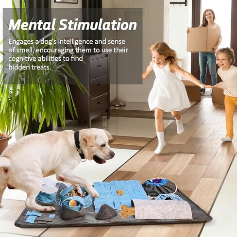 HILIVESVALUE الحيوانات الأليفة بساط الشم للكلاب، لعبة اللغز حفر حصيرة لدغة مقاومة التغذية التدريب مكان الحصير، مع 10 عناصر و 4 مستويات صعوبة لعبة تفاعلية للملل والتحفيز العقلي in Kuwait