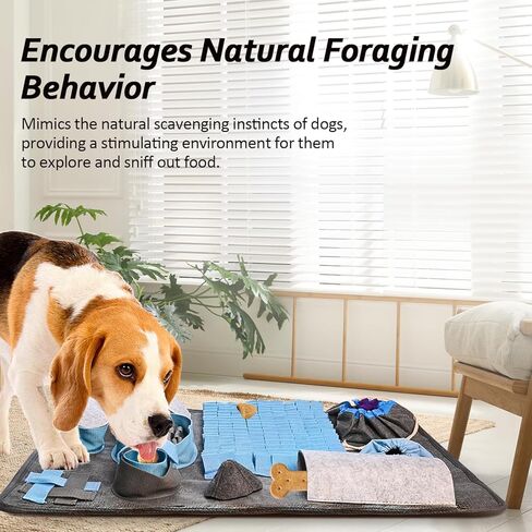 HILIVESVALUE الحيوانات الأليفة بساط الشم للكلاب، لعبة اللغز حفر حصيرة لدغة مقاومة التغذية التدريب مكان الحصير، مع 10 عناصر و 4 مستويات صعوبة لعبة تفاعلية للملل والتحفيز العقلي in Kuwait