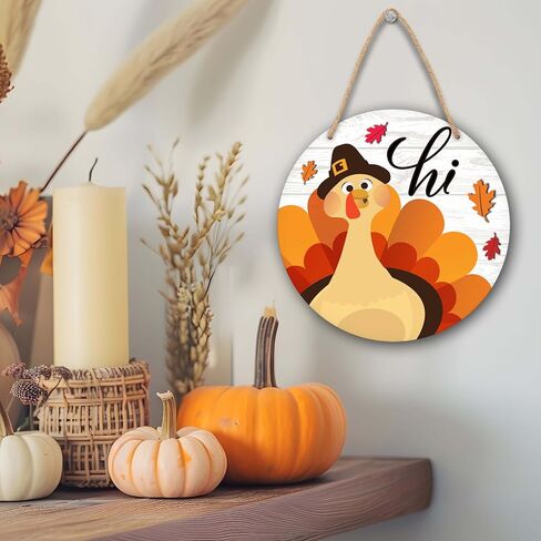YSTEP Fall Home Decor - 10-Inch Autumn Decor for Front Door, Farmhouse Rustic Home Decor, Thanksgiving Decorations Sign Housewarming Gifts (Hi Pumpkin Gnome) -A03 in Saudi Arabia