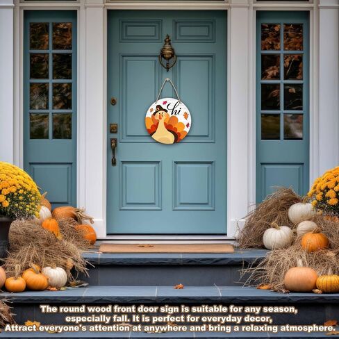 YSTEP Fall Home Decor - 10-Inch Autumn Decor for Front Door, Farmhouse Rustic Home Decor, Thanksgiving Decorations Sign Housewarming Gifts (Hi Pumpkin Gnome) -A03 in Saudi Arabia