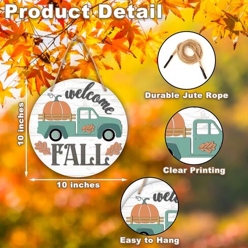 YSTEP Fall Home Decor - 10-Inch Autumn Decor for Front Door, Farmhouse Rustic Home Decor, Thanksgiving Decorations Sign Housewarming Gifts (Hi Pumpkin Gnome) -A03 in Saudi Arabia