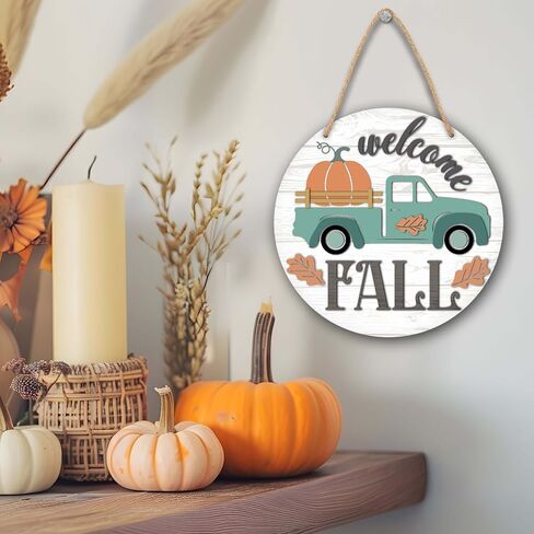 YSTEP Fall Home Decor - 10-Inch Autumn Decor for Front Door, Farmhouse Rustic Home Decor, Thanksgiving Decorations Sign Housewarming Gifts (Hi Pumpkin Gnome) -A03 in Saudi Arabia
