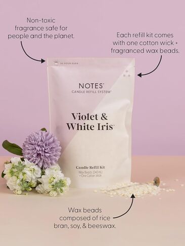 نوتس مجموعة الشموع المستدامة | عطر غير سام، وخرز شمع طبيعي، وفتيل، وقرص مركزي قابل لإعادة الاستخدام، وقرص تنظيف، وشاي الكركم واليقطين الصديق للبيئة القابل لإعادة التعبئة + الفانيليا وخشب الفلفل. in Kuwait