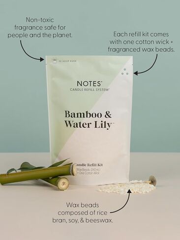 نوتس مجموعة الشموع المستدامة | عطر غير سام، وخرز شمع طبيعي، وفتيل، وقرص مركزي قابل لإعادة الاستخدام، وقرص تنظيف، وشاي الكركم واليقطين الصديق للبيئة القابل لإعادة التعبئة + الفانيليا وخشب الفلفل. in Kuwait
