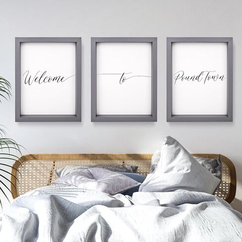 Set of 3 Framed Bedroom Wall Decor, Funny Wood Signs for Couples Bedroom Decor Modern Above Bed Wall Decor for Adults (Black, 11"x14") in Saudi Arabia