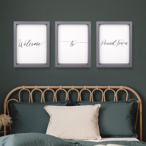 Set of 3 Framed Bedroom Wall Decor, Funny Wood Signs for Couples Bedroom Decor Modern Above Bed Wall Decor for Adults (Black, 11"x14") in Saudi Arabia