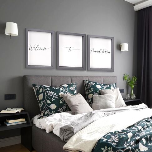 Set of 3 Framed Bedroom Wall Decor, Funny Wood Signs for Couples Bedroom Decor Modern Above Bed Wall Decor for Adults (Black, 11"x14") in Saudi Arabia