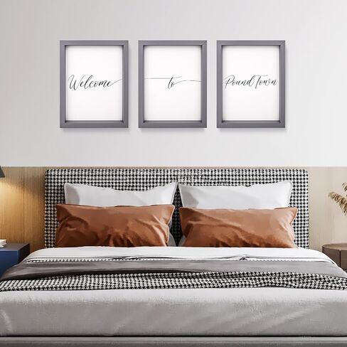 Set of 3 Framed Bedroom Wall Decor, Funny Wood Signs for Couples Bedroom Decor Modern Above Bed Wall Decor for Adults (Black, 11"x14") in Saudi Arabia