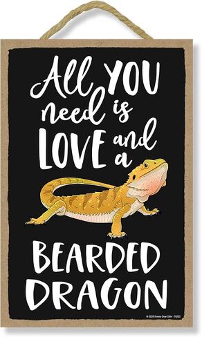 Honey Dew Gifts All You Need is Love and a Bearded Dragon Funny Wooden Home Decor for Pet Reptiles Lovers, Hanging Decorative Wall Sign, 7 Inch by 10.5 Inch, 76202 in Saudi Arabia