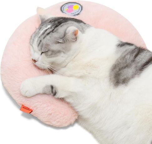MEWOOFUN Pet Pillows for Indoor Cats & Puppy, Fluffy Cute U-Shaped Pillow for Pets Joint Relief Sleeping Improve (Pink), 10.6"x9.8" in Kuwait