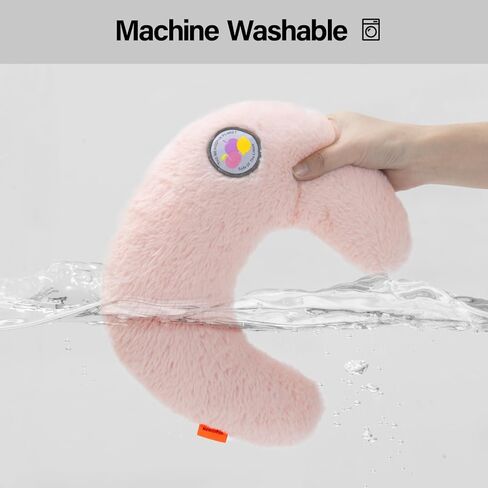 MEWOOFUN Pet Pillows for Indoor Cats & Puppy, Fluffy Cute U-Shaped Pillow for Pets Joint Relief Sleeping Improve (Pink), 10.6"x9.8" in Kuwait