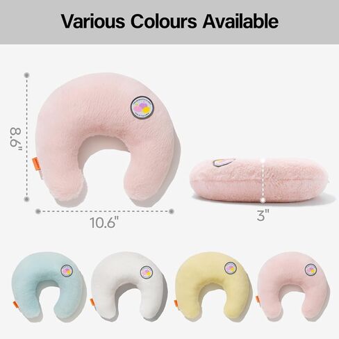 MEWOOFUN Pet Pillows for Indoor Cats & Puppy, Fluffy Cute U-Shaped Pillow for Pets Joint Relief Sleeping Improve (Pink), 10.6"x9.8" in Kuwait