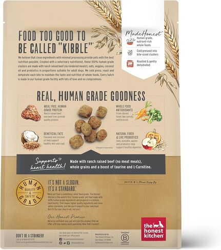 The Honest Kitchen Whole Food Clusters Whole Grain Beef & Oat Dry Dog Food, 1 lb Bag in Kuwait