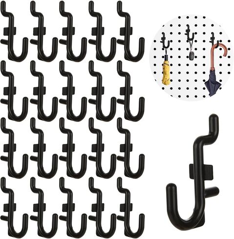 200 Pcs J Shape Pegboard Hooks, Black Peg Board Hooks, Heavy Duty Plastic J Style Peg Hook for Hanging Tools, Tool Assortment in Saudi Arabia