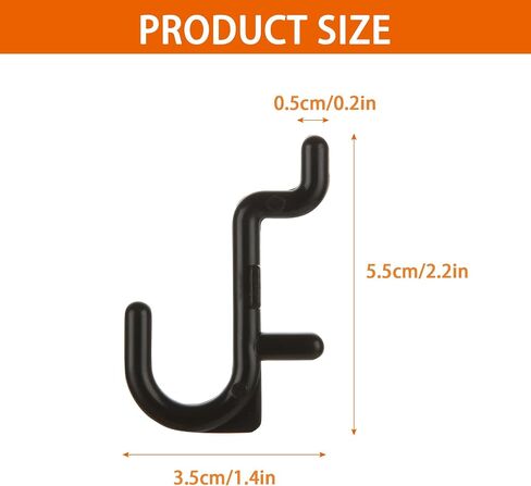200 Pcs J Shape Pegboard Hooks, Black Peg Board Hooks, Heavy Duty Plastic J Style Peg Hook for Hanging Tools, Tool Assortment in Saudi Arabia