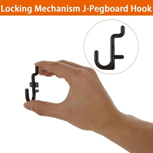 200 Pcs J Shape Pegboard Hooks, Black Peg Board Hooks, Heavy Duty Plastic J Style Peg Hook for Hanging Tools, Tool Assortment in Saudi Arabia