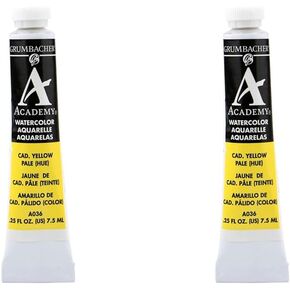Grumbacher Academy Watercolor Paint, 7.5ml/0.25 Ounce, Lemon Yellow (A118)