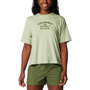 Columbia Women's North Cascades Relaxed Tee, Sage Leaf/Outdoors Club, XX-Large