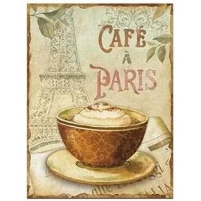 Krouterebs Retro Metal Tin Sign French Provincial Country Rustic Wall Decor Metal Wall Plate Vintage Tin Sign for Street & Home Bar Club Kitchen Restaurant Wall Art Decor Plaque Signs 6"x 8"