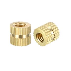 uxcell Knurled Insert Nuts - 50Pcs M4 x 6mm Length x 6.4mm OD Female Thread Brass Threaded Insert Embedment Nut for 3D Printer