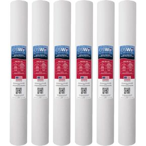 1 Micron 20 Inch x 2.5 Inch | 6-Pack Melt Blown Polypropylene Whole House Sediment Replacement Cartridge | Compatible with Pentek P1-20, Hydronix SDC-25-2001 | Made in the USA, US Water Filters