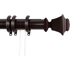 Rod Desyne Bach Decorative Traverse Rod w/Rings, 84-156 inch, Cocoa