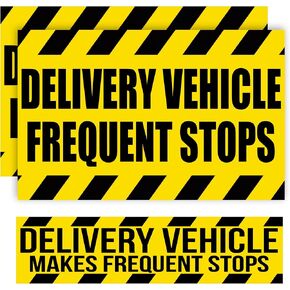 3 Pack Heavy Duty Magnetic Delivery Vehicle Frequent Stops Signs 2(11×7") 1(11"×3") Amazon Delivery Driver Car Sign For Flex Drivers, Doordash, Newspaper Delivery, Reflective At Night UPGRADED