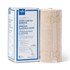 Medline Firm-Wrap Short-Stretch Elastic Bandage, 12 cm x 5 m (4.72" x 5.47 yds.), Ideal for Compression Therapy, Pack of 20