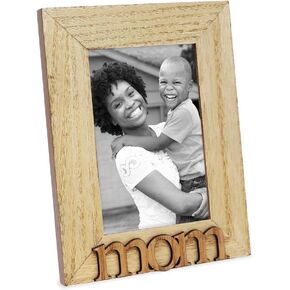 Isaac Jacobs Black Wood Sentiments Mom Picture Frame, 4x6 inch, Photo Gift for Mother, Family, Display on Tabletop, Desk (Black)