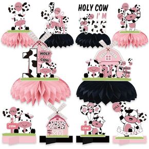 10Pcs Baseball Birthday Party Decorations, Baseball Honeycomb Centerpieces for Baby Boys, Rookie of the Year 1st Birthday Decorations, Baseball Themed 1st Birthday Party Decor