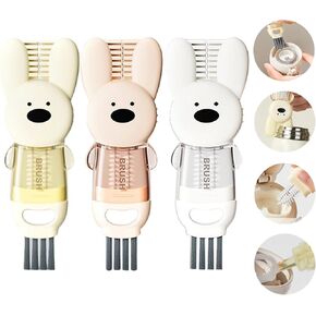 فرشاة تنظيف غطاء كوب 4 في 1، فرشاة زجاجة أرنب لطيفة متعددة الوظائف، أدوات تنظيف للكوب والزجاجة (3 عبوات) in Kuwait