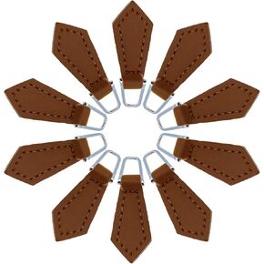 Coshar 10Pcs Leather Zipper Puller Zipper Slider Repair Replacement Zipper Fixer Tags Puller for Luggage Jacket Jackets Wallets DIY Crafts