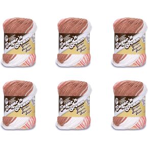 Lily Sugar'N Cream Hot Pink Yarn - 6 Pack of 71g/2.5oz - Cotton - 4 Medium (Worsted) - 120 Yards - Knitting/Crochet