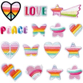 Jongdari 70pcs Random Assorted Styles Embroidered Iron On Patches for Clothing, Cute Patches for Jackets Clothes Backpacks, DIY Sew On Iron On Applique Patches for Kids